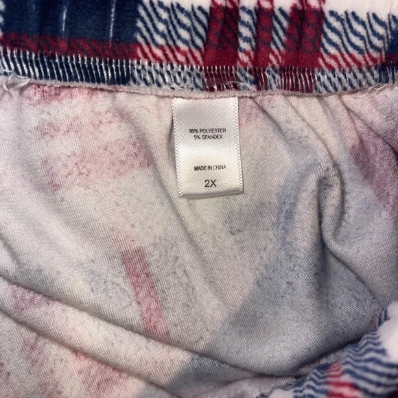Like New Muk Luks silky velour stretch plaid pajama pants 2X - Picture 8 of 11